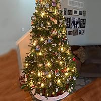 Vista 7 de SUNSGNE Luces de burbujas de Navidad, luces de burbujas vintage de 8.8 pies con 10 bombillas doradas con purpurina (1 de repuesto), base