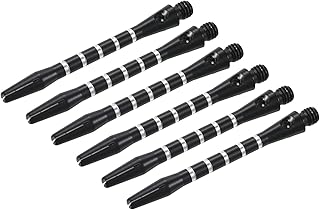 PATIKIL 48mm Dart Shafts, Medium 2BA Thread Aluminum Dart Stems Dart Accessories for Steel Tip - 6 Pack (Black)