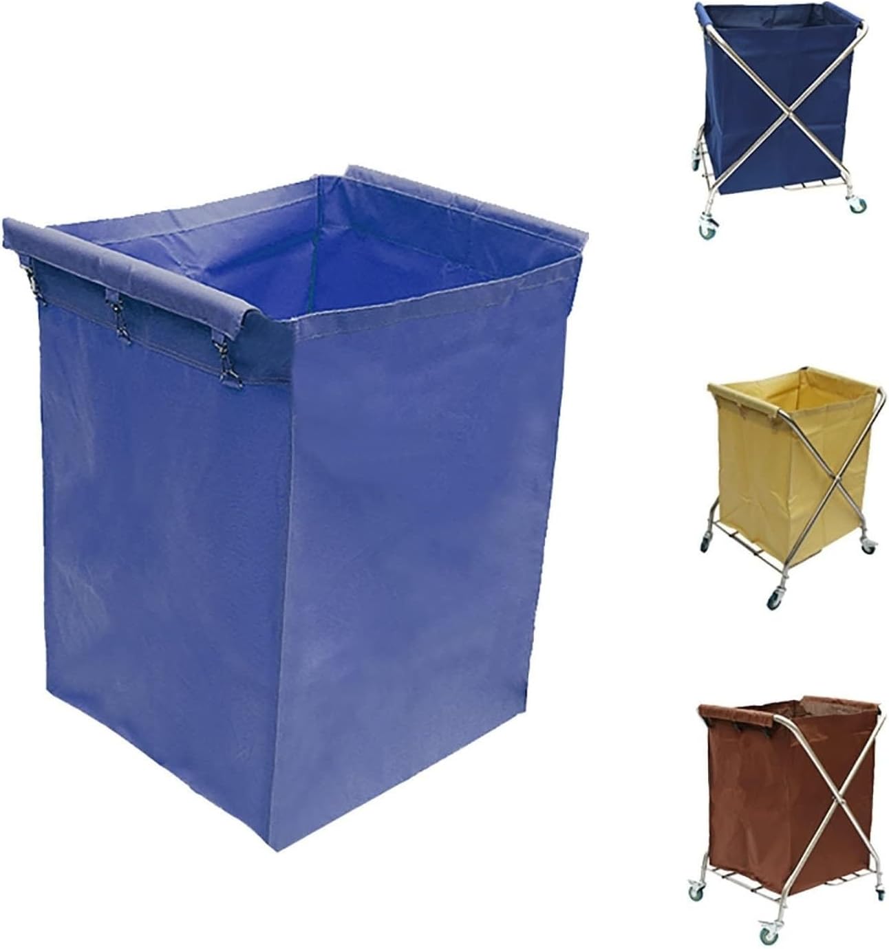 Oxford Cloth Laundry Cart Storage Bags - Detachable Commercial-Grade Waterproof Liner with Hook for Foldable Trolley Replacement Bags, Cleaning Cart Bag, Service Cart Waterproof Bag(B)