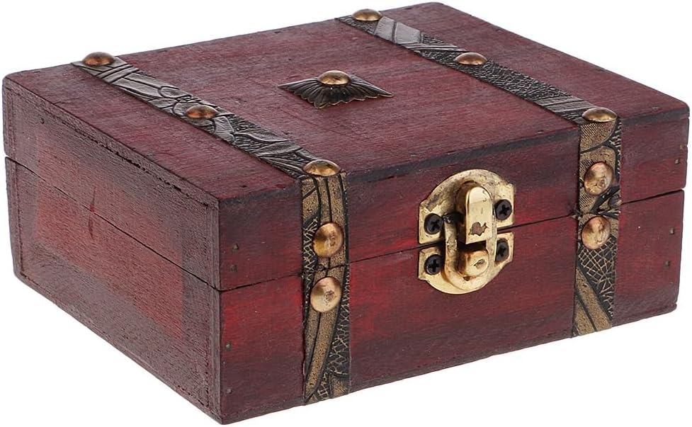 Retro Vintage Wooden Jewelry Box Necklace Storage Box Case