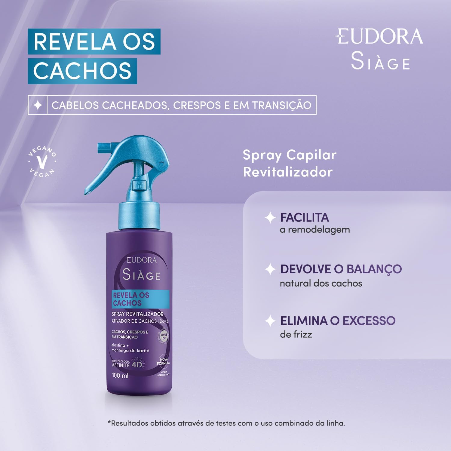 Eudora Siàge Revela Os Cachos Spray Revitalizador 100ml