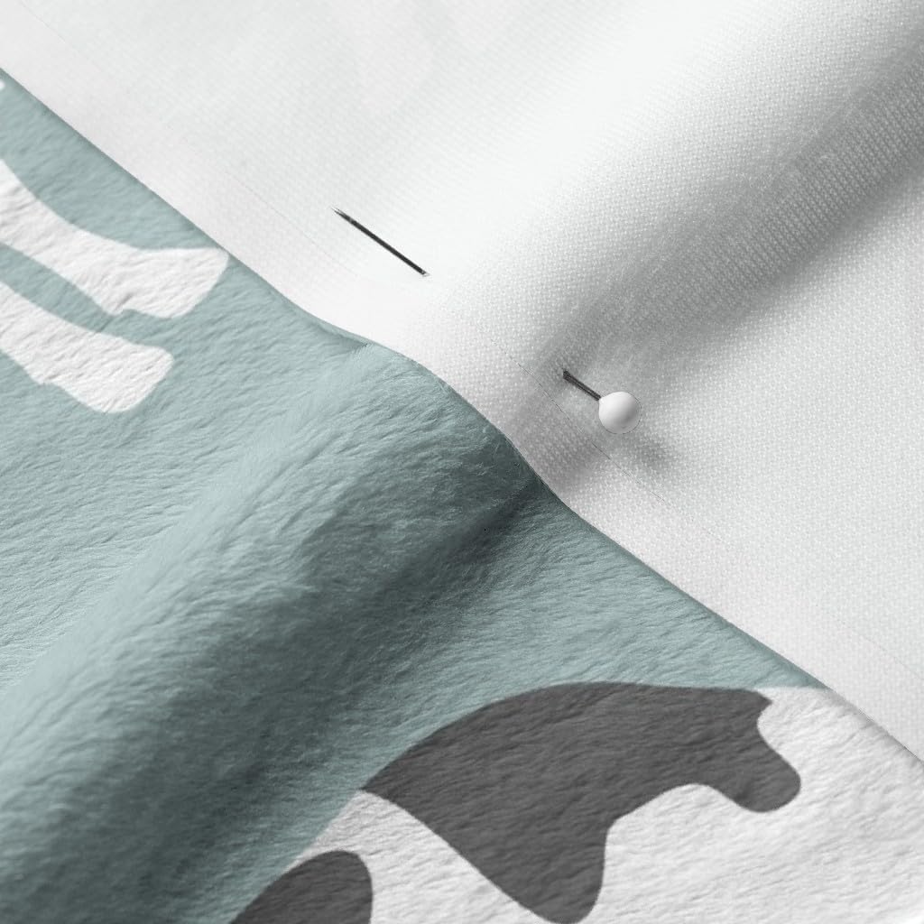 Spoonflower Fabric - Cows Dusty Blue Farm Animals Cow Kitchen Cottage Printed on Minky Fabric by The Yard - Sewing Baby Blankets Quilt Backing Plush