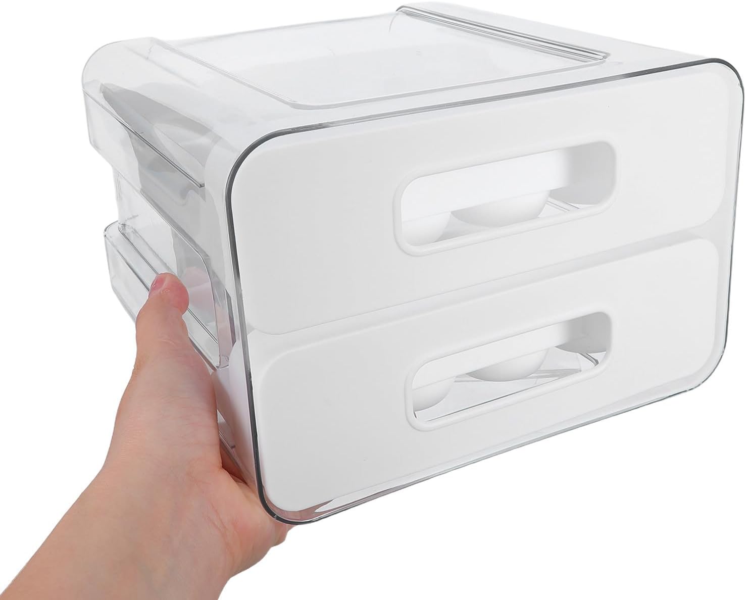 Stackable Egg Organizer for Fridge, 32-grid Drawer Storage Box Xmas