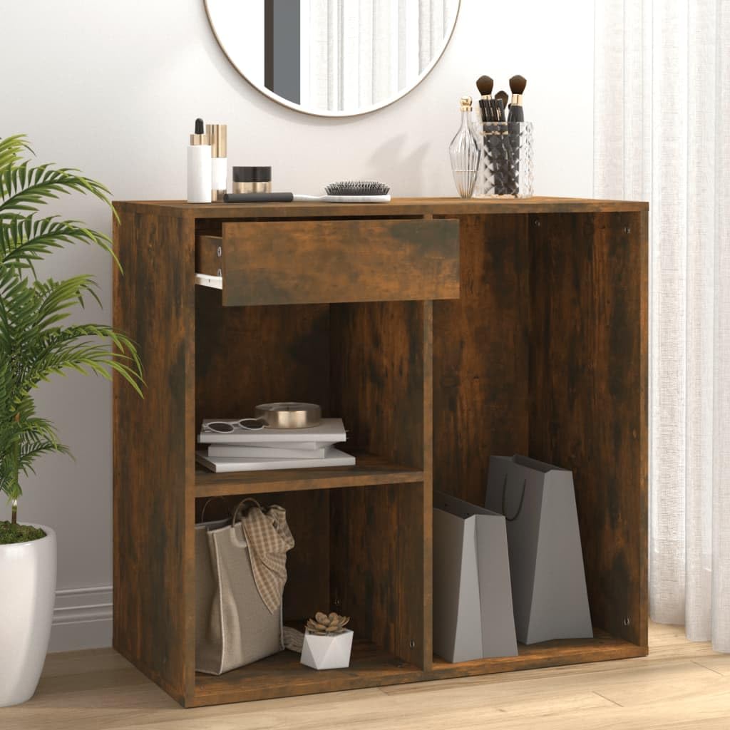 Armario cosmético de roble ahumado de 80x40x75 cm en madera tratada
