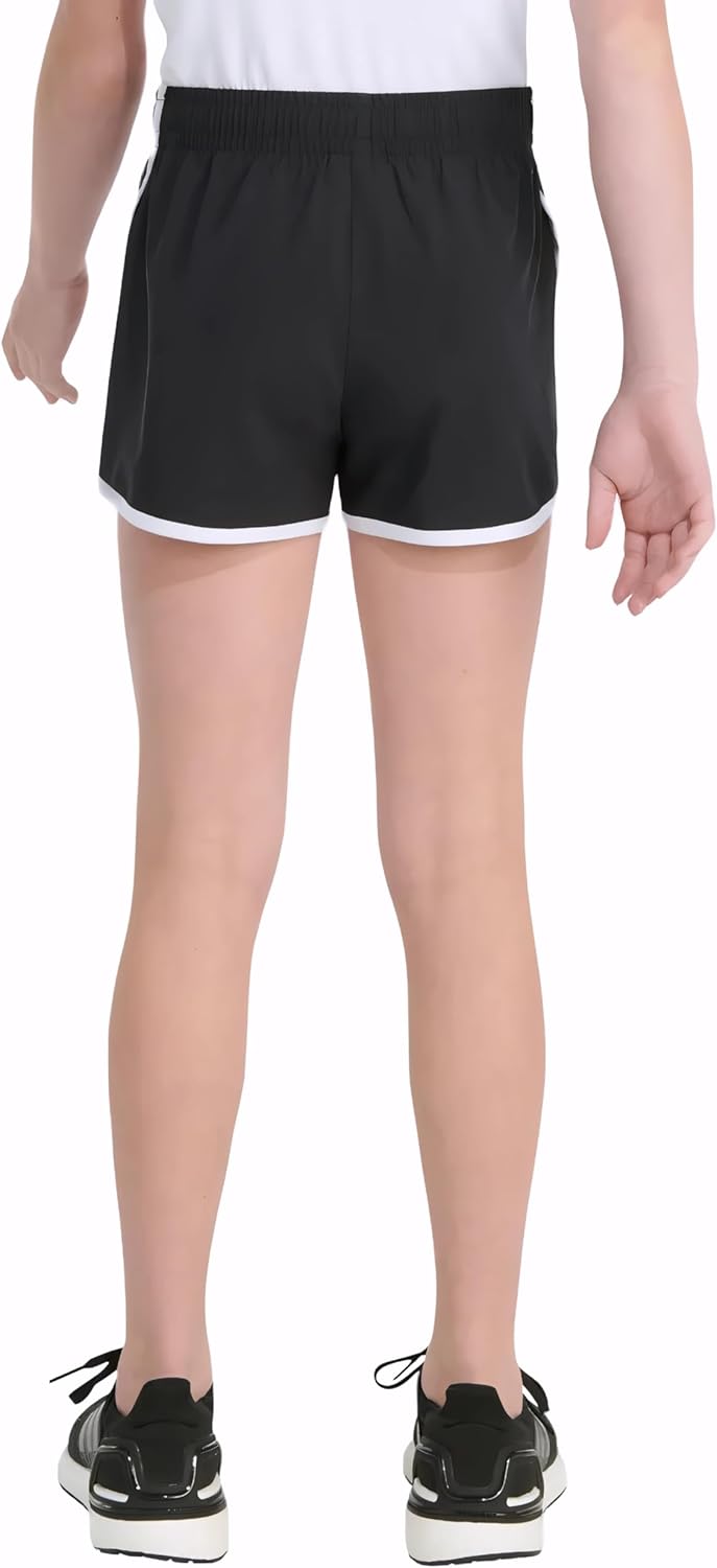 Adidas Girls' Elastic Waistband Retro Woven Gym Shorts - Image 4