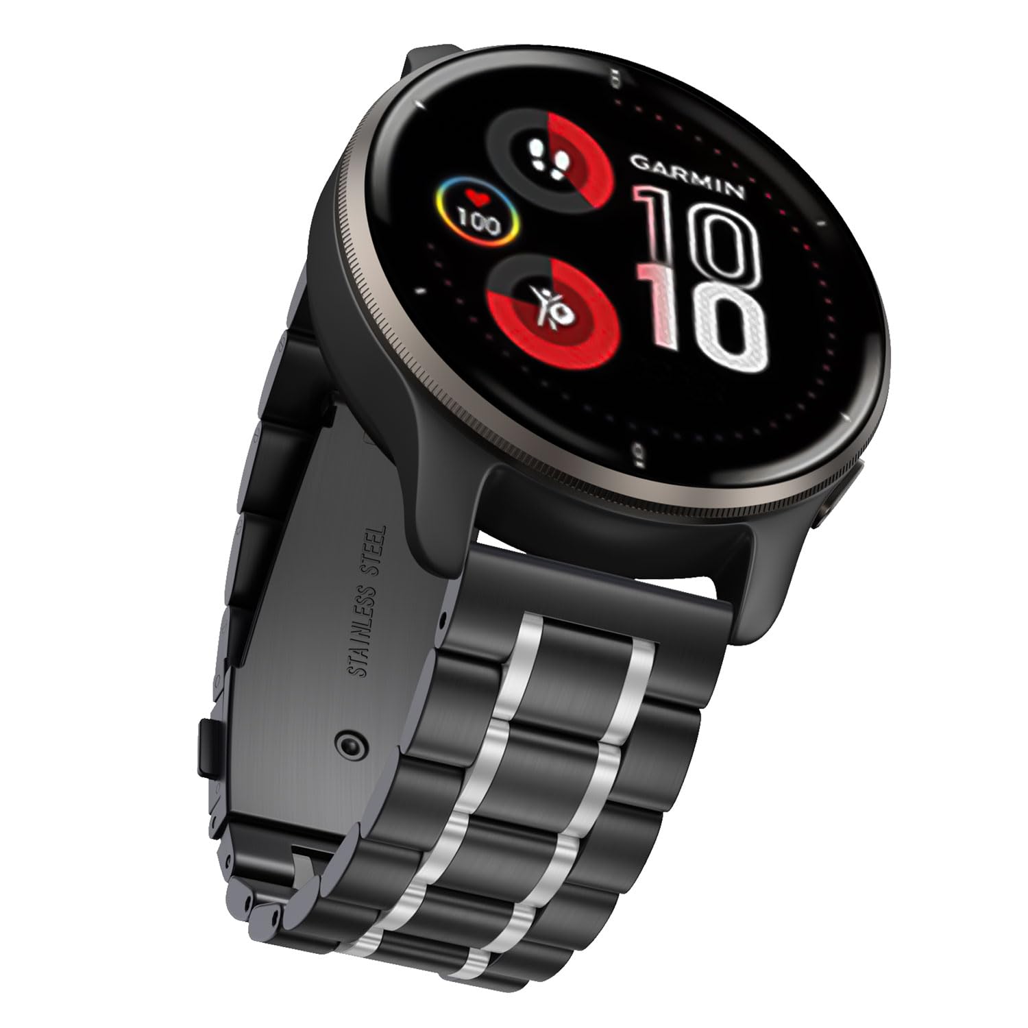 Suuira Cinturino Compatibile con Garmin Venu Sq 2 / Venu Sq 2 Music/Venu/Venu 2 Plus, 20mm Acciaio Inox Cinturini Ricambio Metallo per Vivoactive 3 / Vivoactive 5 Cinturino