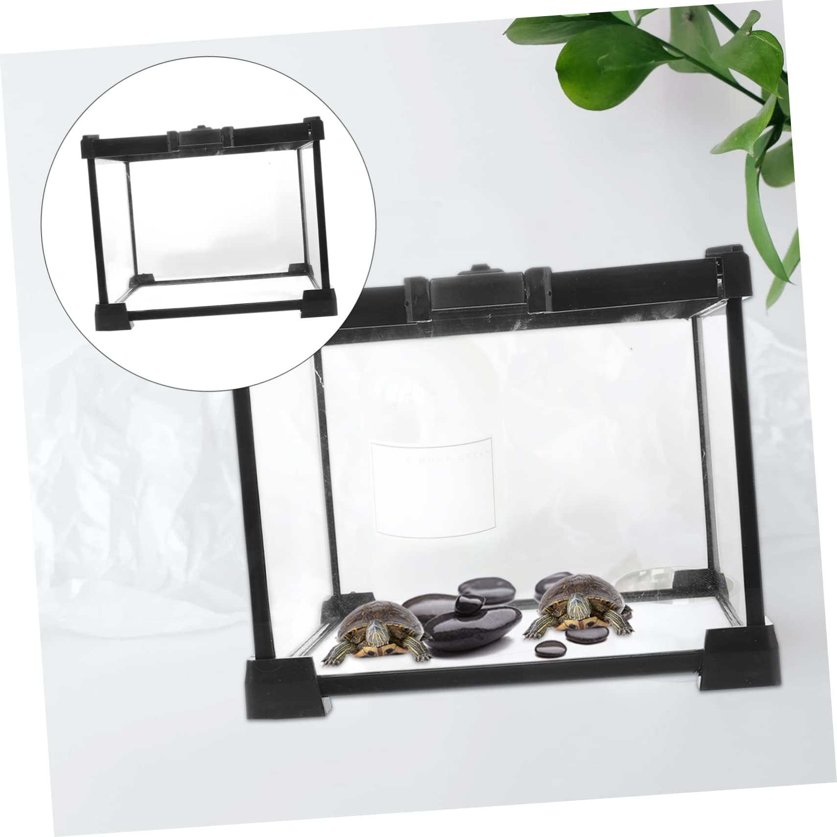 Caja de Reptiles con Ventilación Estable, Ligera, 1 Juego | Plástico, Metal y Cristal, Uso Exterior, para Serpientes y Cangrejos Ermitaños
