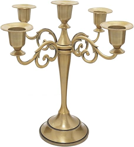 Miniatura 21 de Candelabro de metal de 5 brazos Negro,Bronce,Cobre,Peltre,Latón,Dorado,Plata,Negro puro,https:/ www.Yaxa/dp/undefined
