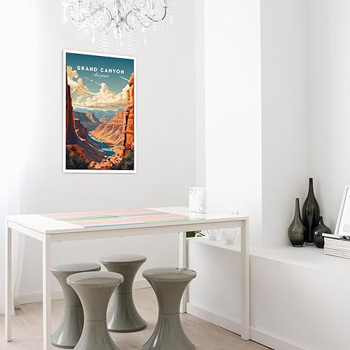 Miniatura 5 de Viokalt Arte de pared vintage de Arizona, paisaje de la ciudad de Estados Unidos, pósteres de lienzo funky América del Norte, Gran Cañón,