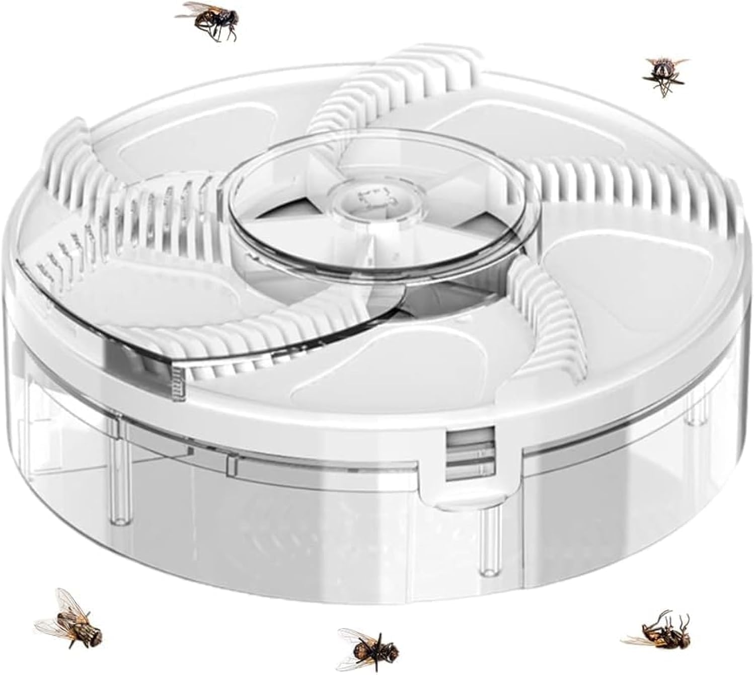 Electric Fly Trap, Pest Device Gnat Flying Insect Trap, Automatic Indoor Fly Trap, Pest Reject Control Catcher, Insect Repellents Tools, Ranch, Garden Rotate Resueable Catcher for House Fly (White)