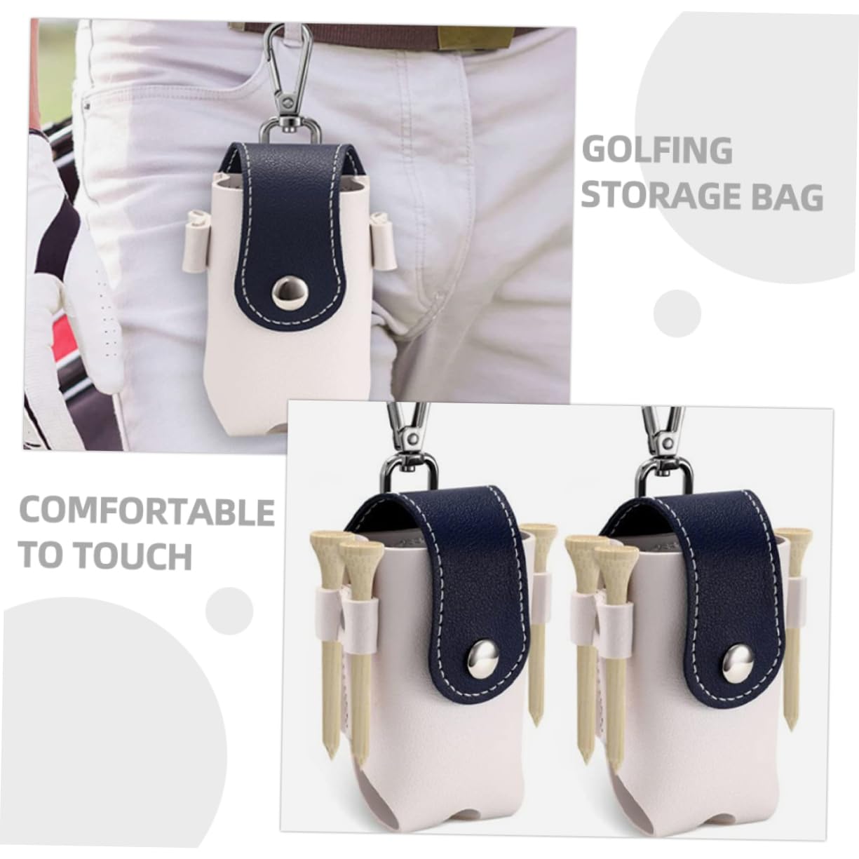 Borsa da Golf 2 Pezzi Custodia Porta Pallina Porta Tee Portatile