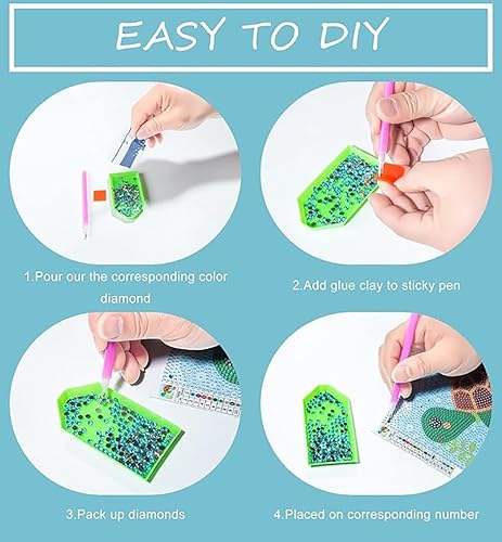 Miniatura 6 de CHWGLFGG Paquete de 6 kits de pintura de diamantes para principiantes, kit de arte de diamantes 5D para niños de 6-8-9-10-12 niñas y niños, lindos