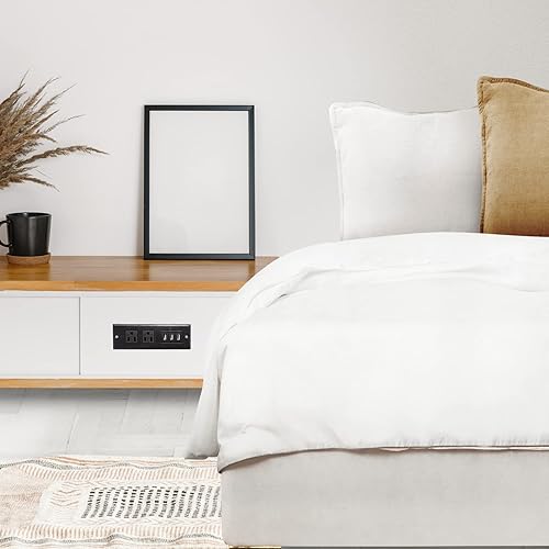 Miniatura 6 de Regleta de alimentación de escritorio con toma de corriente de escritorio empotrada USB, 2 tomacorrientes, 3 puertos USB (15 W3 A), estación de