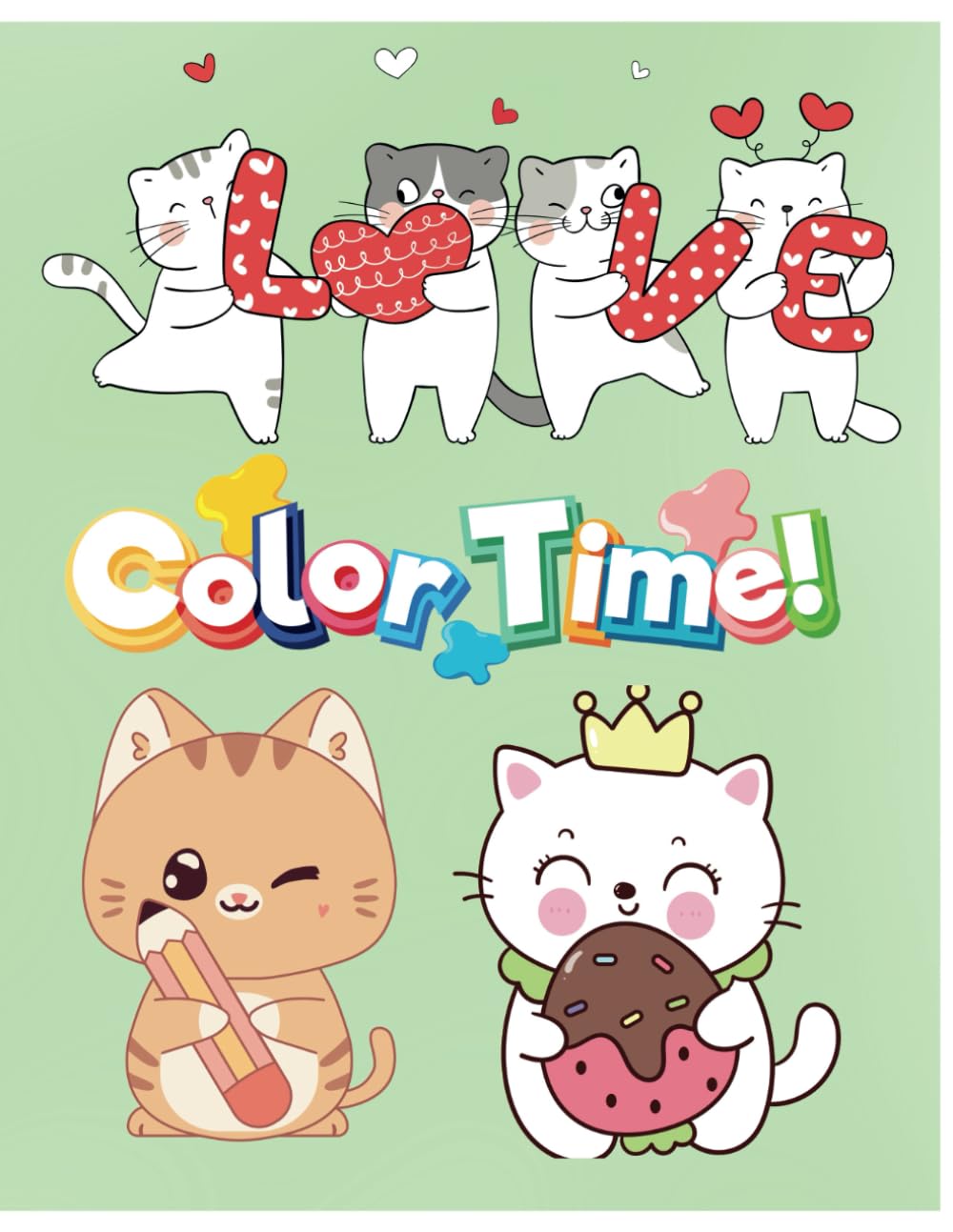 Cute Cat Love Coloring Book for Kids: Fun coloring pages with Cute Cats for Children