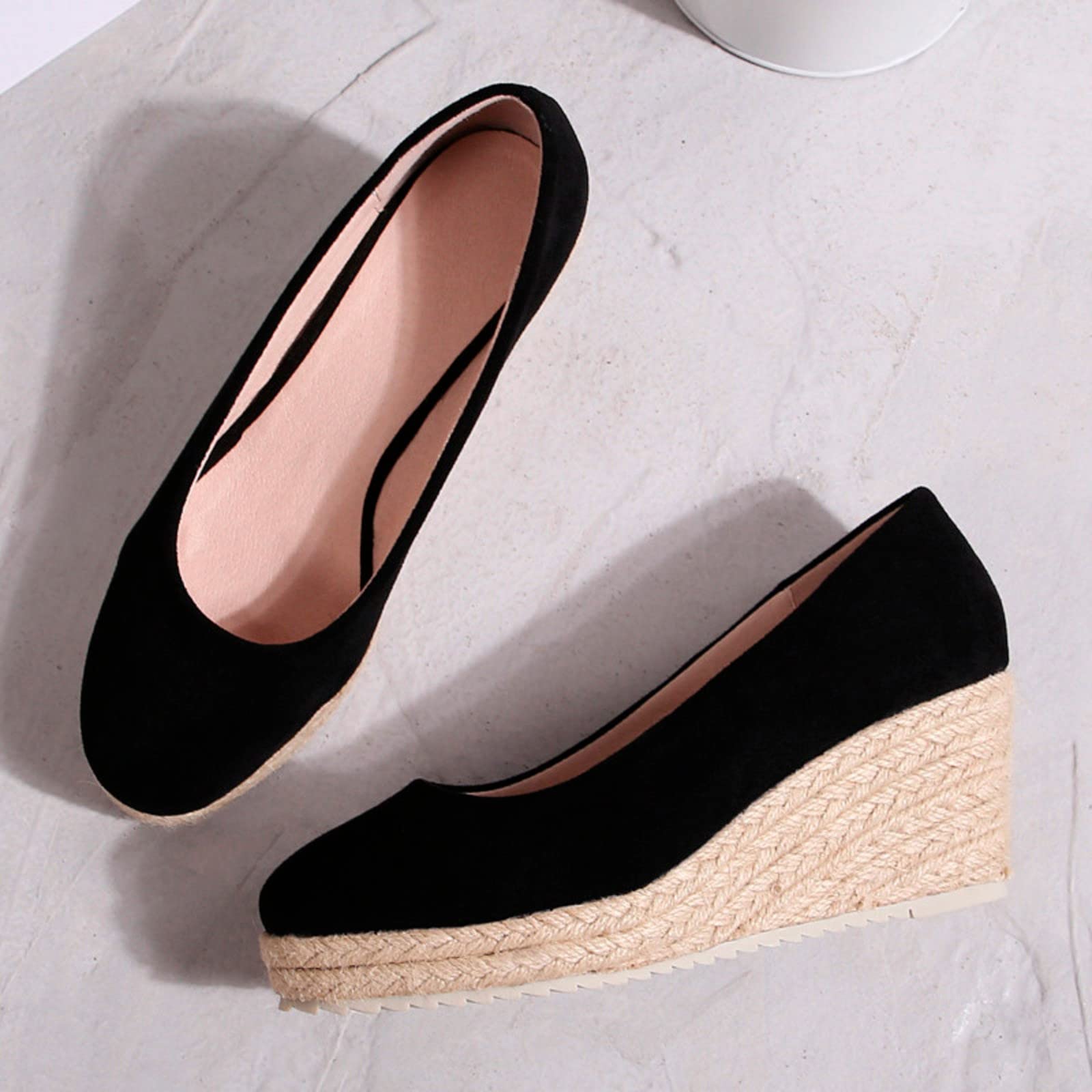 Generico Sandales CompenséEs Confortables LéGèRes AntidéRapantes Semelle Souple Respirantes Chaussures Femme éTé éLéGantes Mules Support Pieds Larges Ville Usage Quotidien