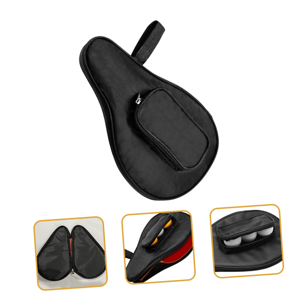 Kisangel 3 per Racchette Tavolo Tennis Custodia per Racchette e Accessori Design e Resistente Oxford per Giocatori Pong Con per Palline e Accessori