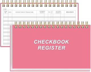 Check Registers for Personal Checkbook - A6 Blank Ledger Transaction Registers for Personal, Check Register Book for Checking and Saving Account, Deposit and Credit Card, 3,75" x 6.75", Pink