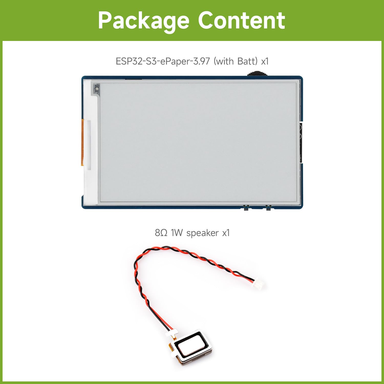 Waveshare ESP32-S3 3.97inch E-Paper Development Board, 800 x 480 Resolution, Supports Wi-Fi/BLE 5, And AI Voice Interaction, Onboard Microphone