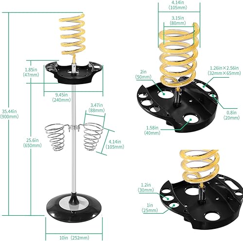 Miniatura 3 de Soporte para secadora de pelo, soporte superior acrílico estilo retorcido, aparatos de peinado con bandeja, dos soportes en espiral y base pesada