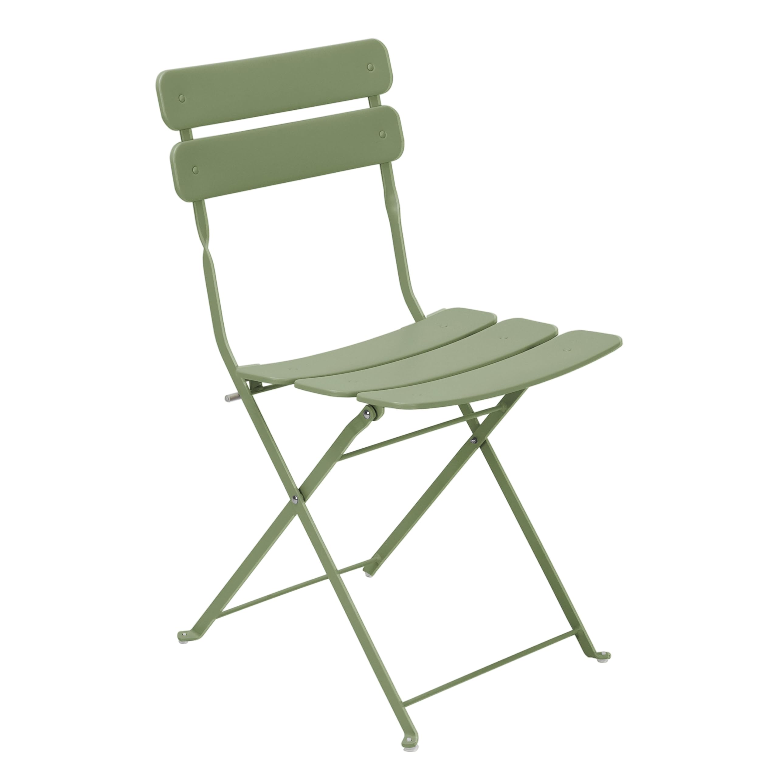 Oviala Table de terrasse Ronde Pliante et 2 chaises Pliantes Vert Tilleul