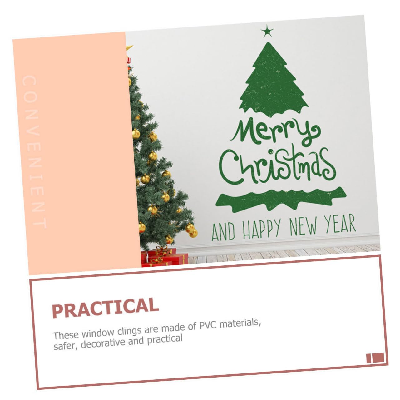 PRETYZOOM 10 Blätter Wandtattoo Weihnachtsbaum Weihnachtsfeier Weihnachtsdekorationen Für Schlafzimmer Türaufkleber Für Weihnachten Fensteraufkleber Für Den Urlaub Weihnachtswand Green Pvc