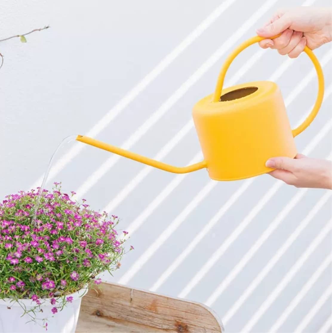 Konewka Konewka Ze Stali Nierdzewnej Do Roślin Domowych Długa Wylewka Kwiatów Ogrodowych Bonsai Ogrodnictwo(Yellow)