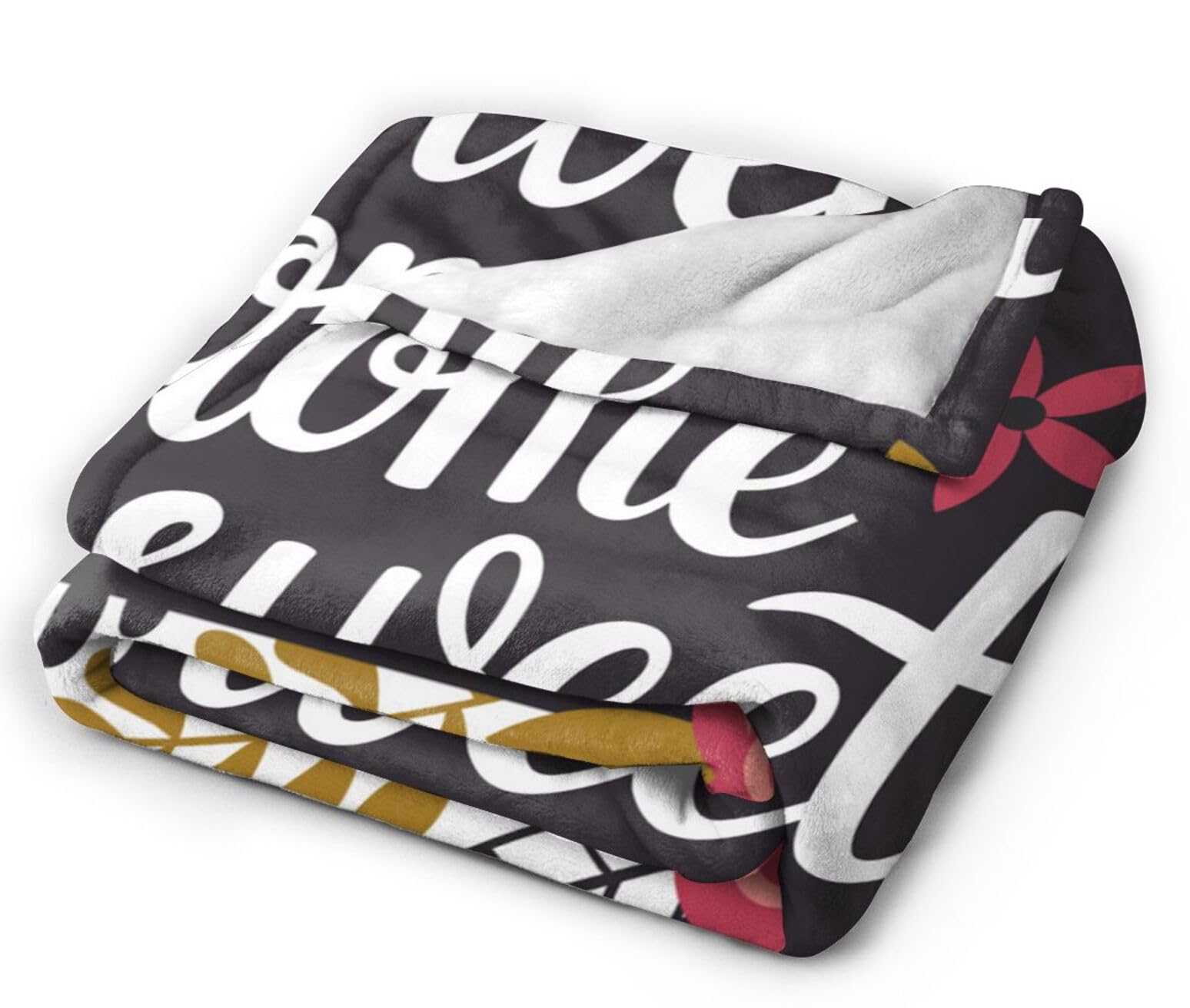 HGOD DESIGNS Floral Elements Home Sweet Home Flannel Fleece Bed Blanket Throw Blanket Lightweight Cozy Plush Blanket for Bedroom Living Rooms Sofa Couch 130x150cm - Image 4