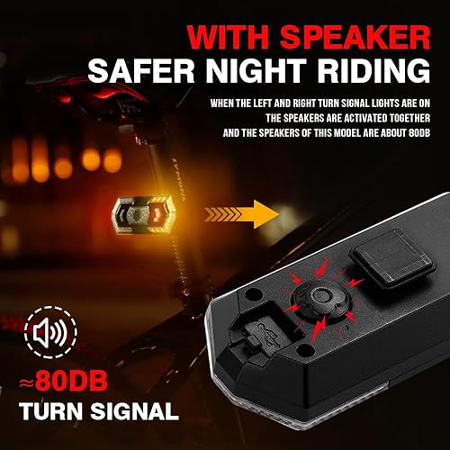 Miniatura 3 de KaiDengZhe - Luz trasera para bicicleta, luces indicadoras para bicicleta, 5 modos de luz, luz trasera de bicicleta, impermeable, luz estroboscópica