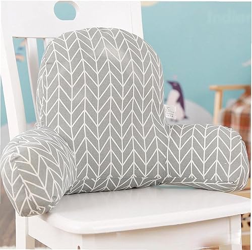 Miniatura 3 de Cojín de respaldo de almohada con soporte de brazo de algodón y lino de tela de felpa para reposo de cama, silla de cintura para asiento de