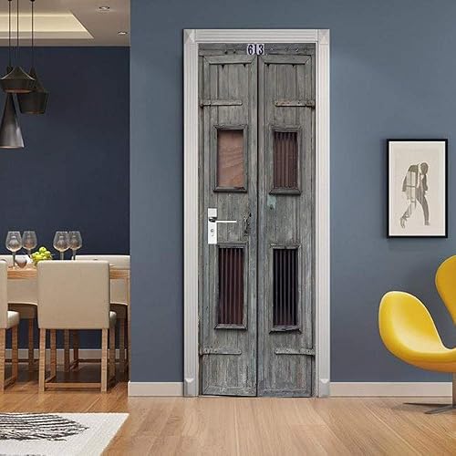 Miniatura 19 de Adhesivos 3D para puerta, murales para despegar y pegar, puerta de madera, papel tapiz autoadhesivo, extraíble, PVC, impermeable, póster