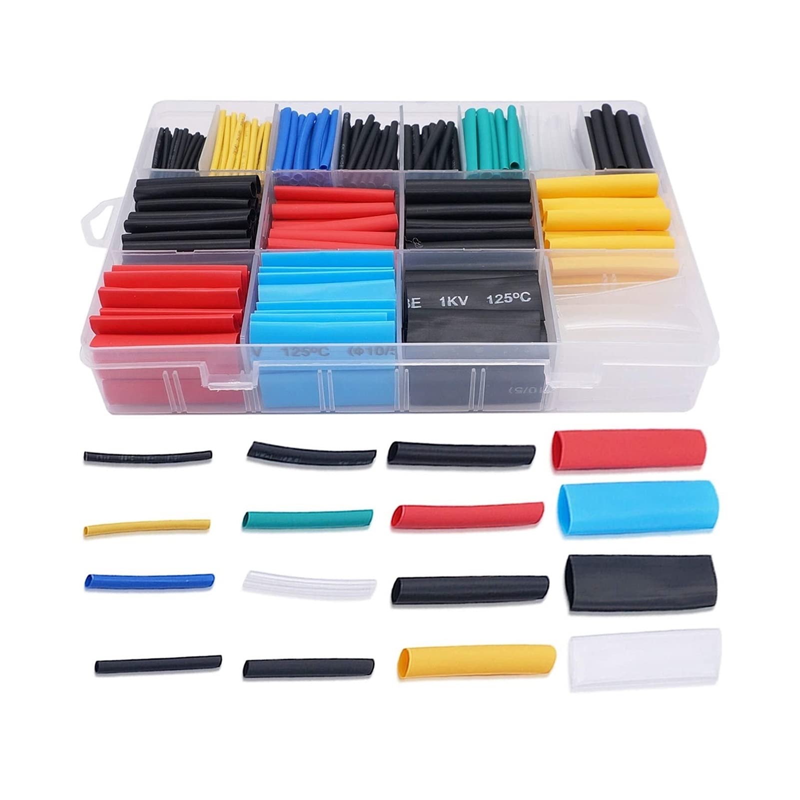 Gaine thermorétractable AMSH en kit de 385 pièces multicolores 2:1
