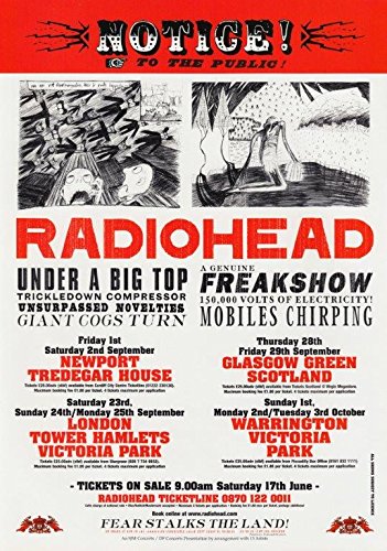 Generic Radiohead Kid A 2000 UK Tour Photo Print Poster King of