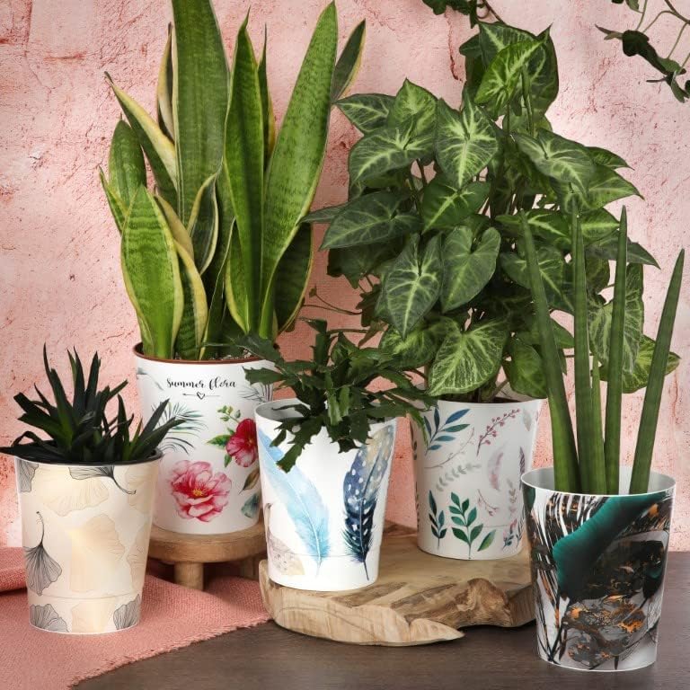 Home Garden Ornaments Indoor Plant Pot, Decorative Flower Pots with Inner Cone - Image 5