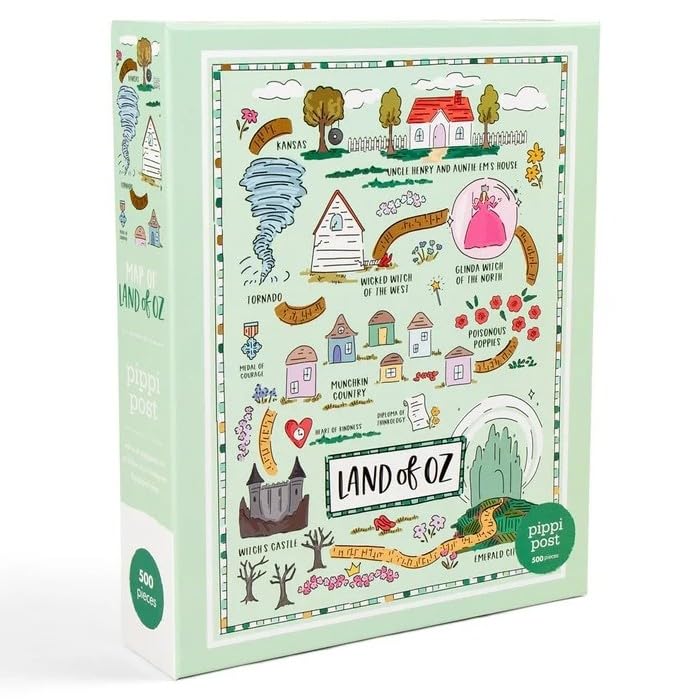 Amazon.com: The Wizard of O Z Map Jigsaw Puzzle by Pippi Post, 18