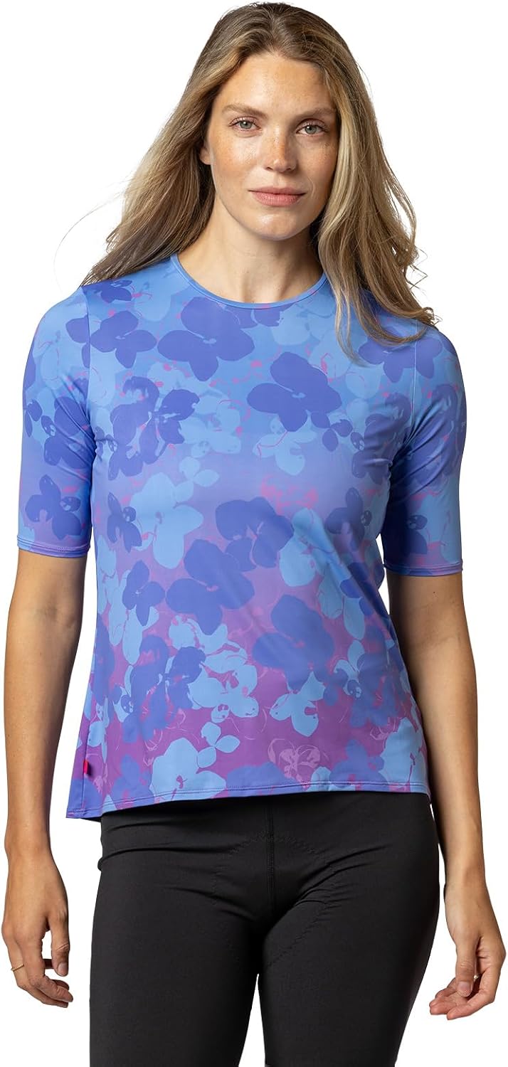 Terry Cycling Jersey Womens Soleil Short Sleeve Flow Summer Tops for Women UPF 50+ Cycling Shirt, Relaxed Fit