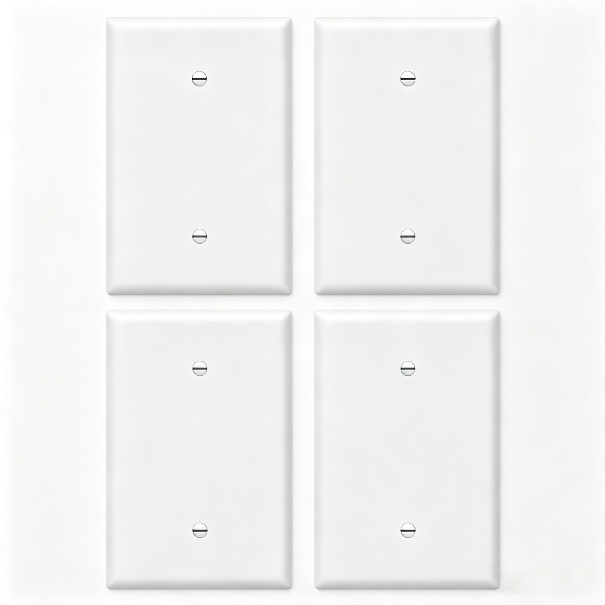 ZEFTV Over-Size Blank Wall Plates 1-Gang 5.5" x 3.5" blank Switch Outlet Electrical Cover Plate Unbreakable Thermoplastic Faceplate for Light Receptacle Outlet Switch, White (4 Pack)