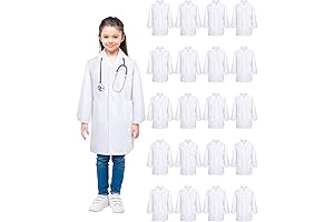 Newcotte 20Pcs Unisex Kids Lab Coat for Kids 10-12