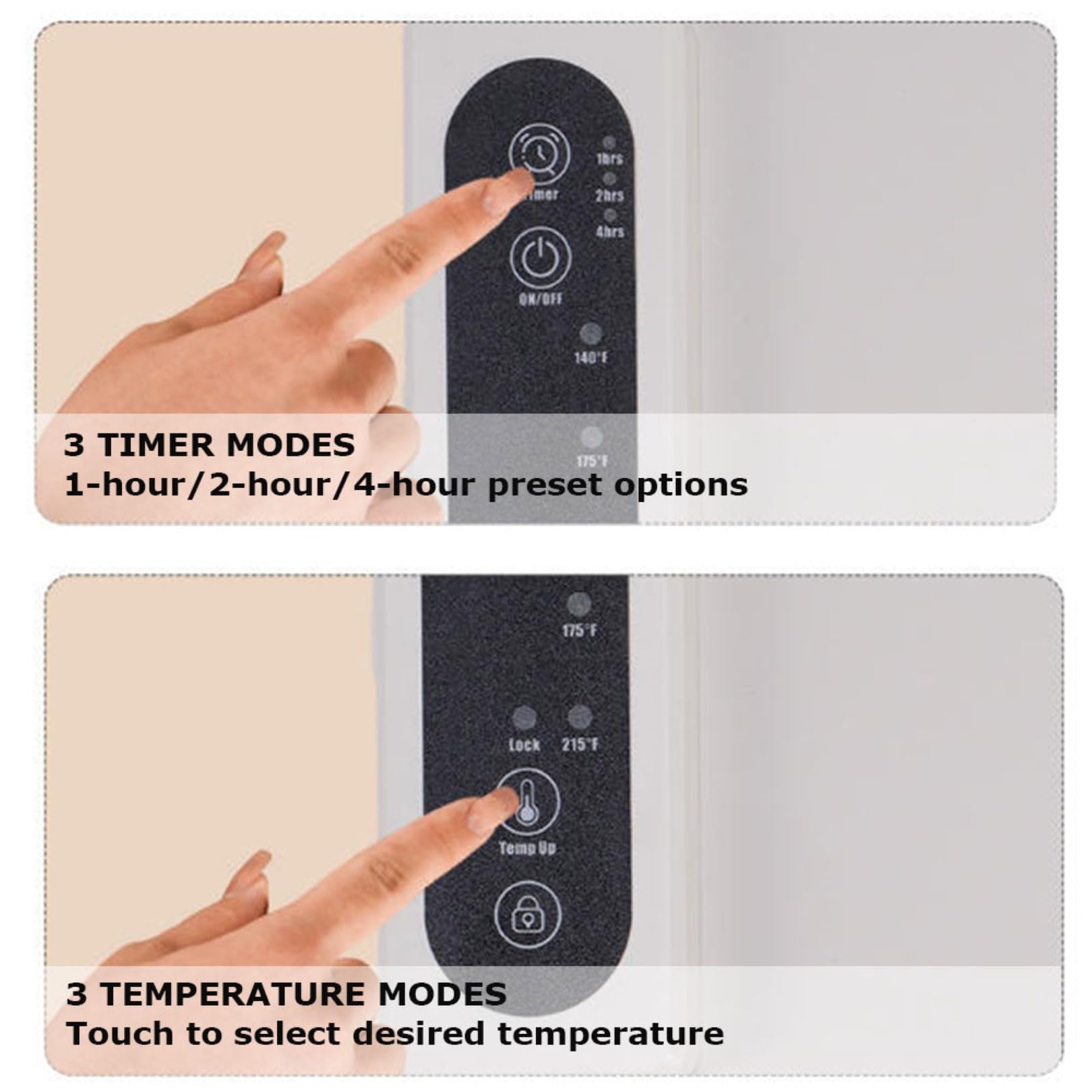 Tappetino Riscaldante per Alimenti in Silicone con 3 Impostazioni di Temperatura 60–100°C, Vassoio Elettrico Riscaldante a Superficie Completa per Buffet, Cene in Casa Black 38x38cm
