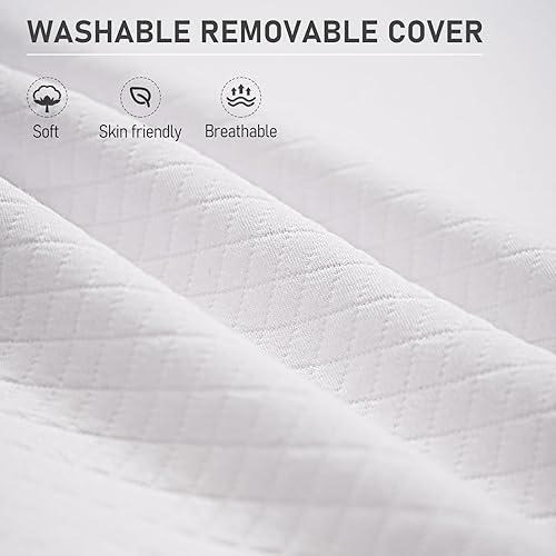 Miniatura 8 de SUNYRISY Almohada de cuña ajustable de tamaño ancho, cubrecolchón de cuña con funda lavable, elevador de cuña de colchón, elevador de colchón