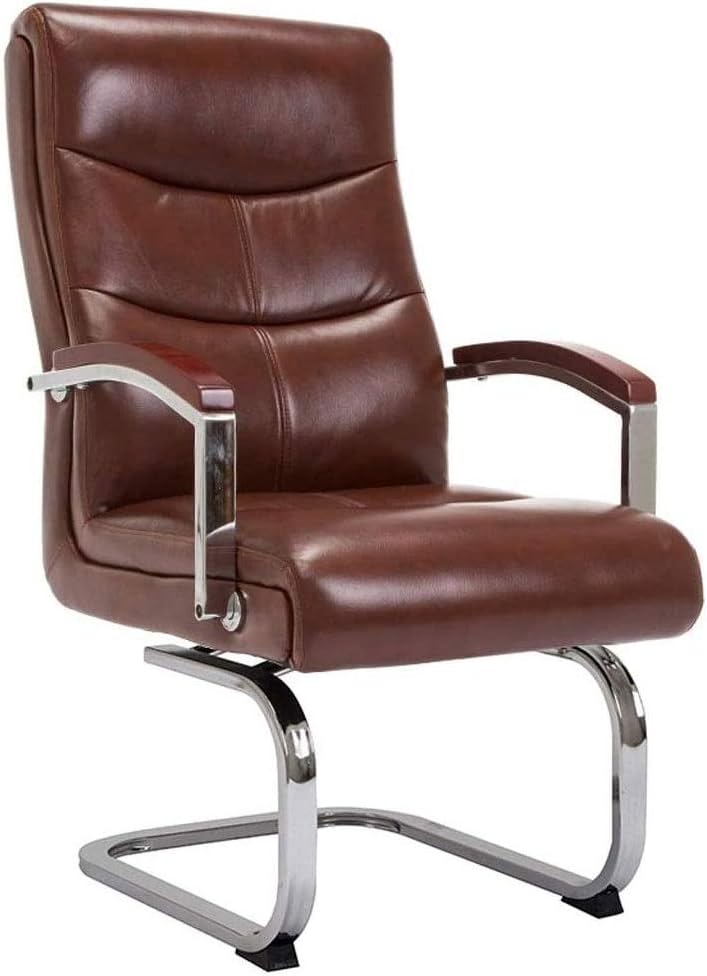 Managerial Chairs, Executive Office Adjustable Ergonomic Computer Chair with Waterfall Seat Edge, Bonded Leather Color Noir