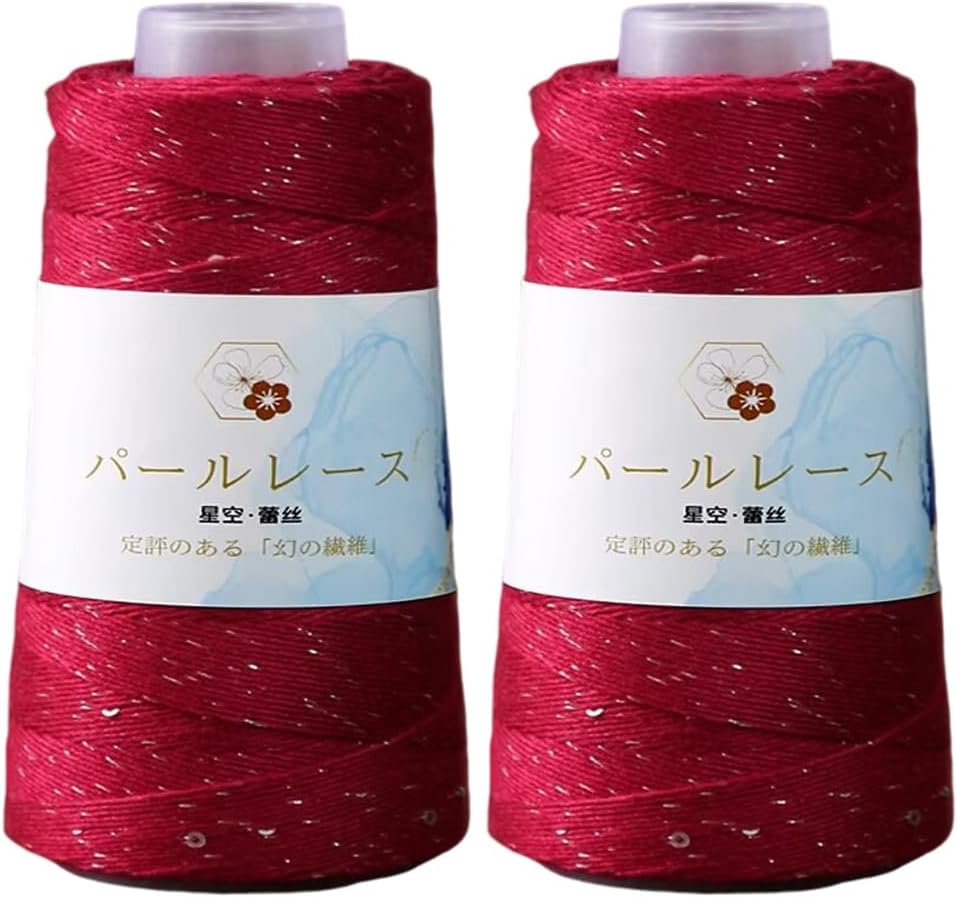 Fil à Broder Pailleté Coton - 50 G Par Rouleau - Pour Tricot, Crochet, DIY - Multicolore