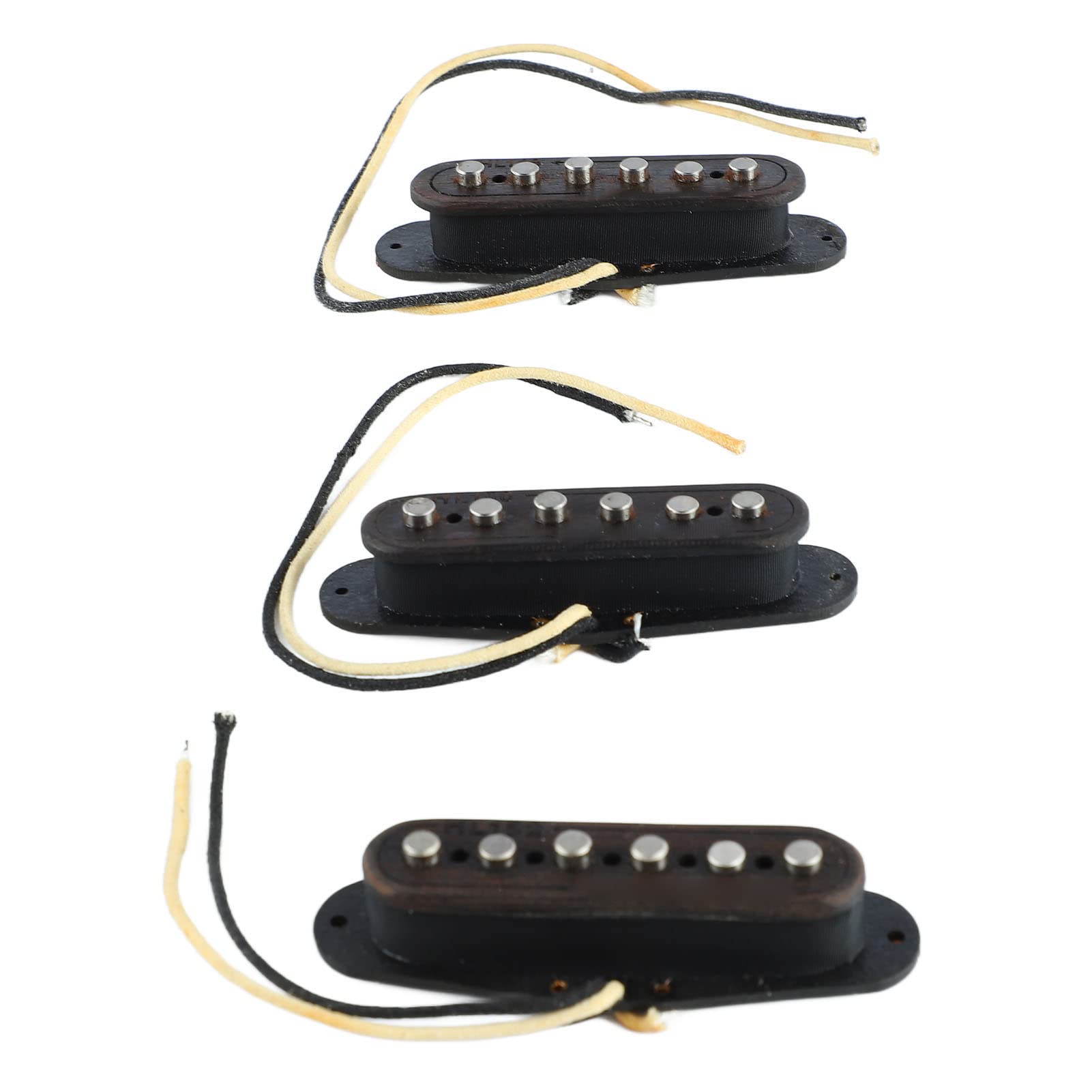Pickup per chitarra da 3 pezzi, in metallo, legno, pickup a 6 corde, suono chiaro e bello, facile da installare per chitarristi elettrici e acustici (Rosewood)
