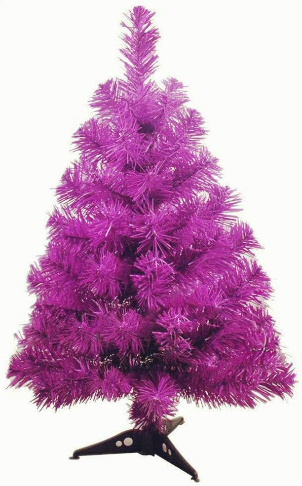 Artificial Christmas Tree Xmas Tree with PVC Base 2 Feet (Purple)