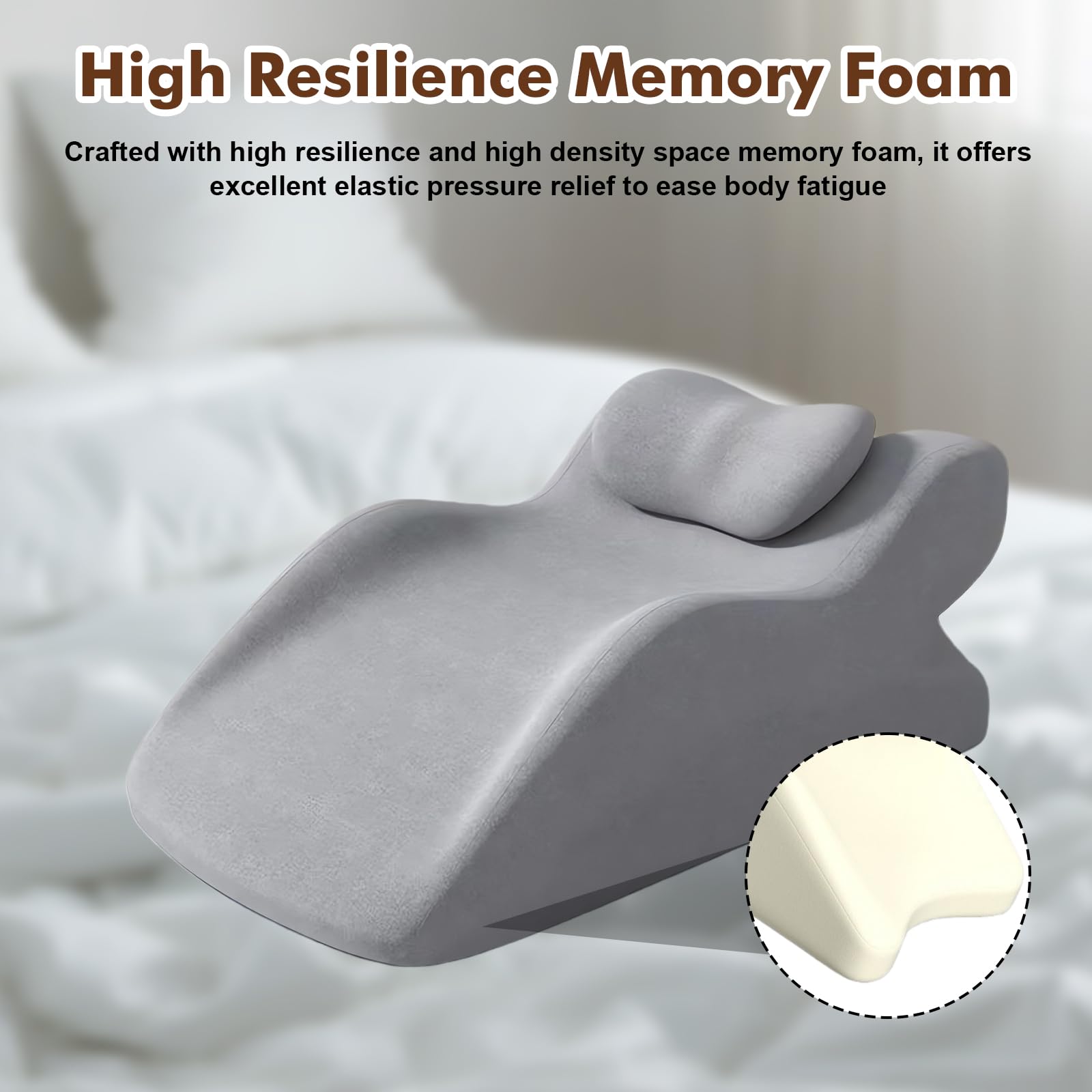 Cojín elevador de piernas: cojín para venas con chaqueta transpirable y lavable, cojín ergonómico para las piernas para levantar las piernas para sofá, cama, relajarse, descansar y en casa