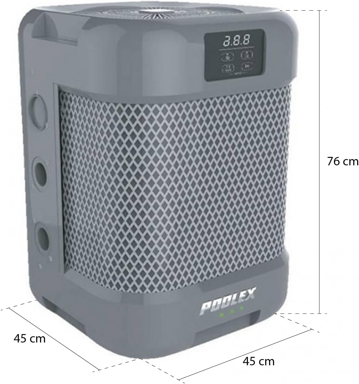 Dimensions of the POOLEX PC-QBC050 Q-Line 5 Pool Heat Pump