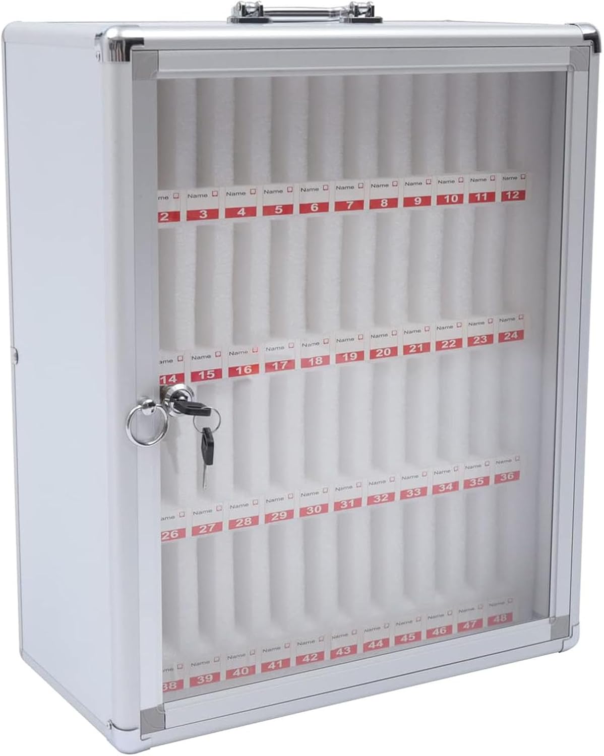 Cell Phone Locker, Portable Phone Storage Cabinet, Cellphone Lock Box with Key & Handle [Wall Mounted] [Aluminum Alloy] for School Classroom Office Exam,36 Slots