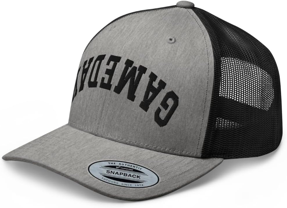 NG Game Day Embroidered Upside Down Curved Bill Trucker Hat Mid Crown Adjustable Cap