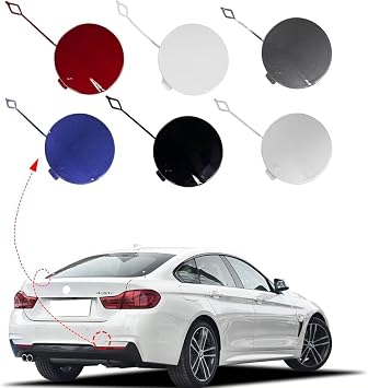 Car Rear Bumper Tow Hook Cover for BMW 4 Series M-Sport F32 F33 F36 Fit 428i 428iX 430i 430iX 440iX 2013 2014 2015 2016 2017 2018 2019 Trailer Cover Towing Eye Cap 51128060849 Unpainted