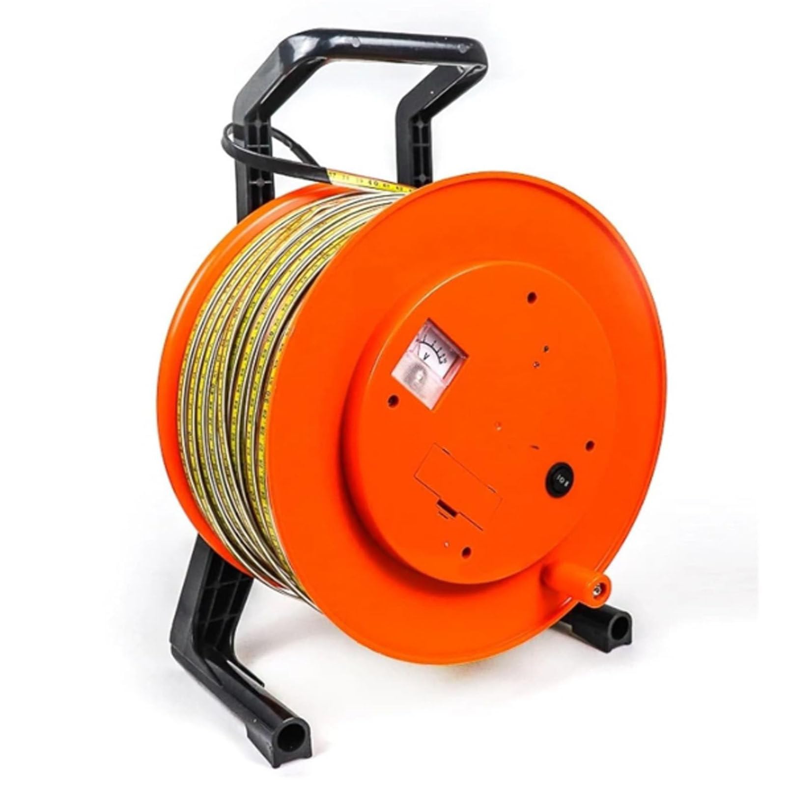 Medidor de nivel de agua para medición de pozos profundos, medidor portátil con sonda fija y cinta de acero para monitorear pozos, perforaciones, depósitos de hasta 50 m