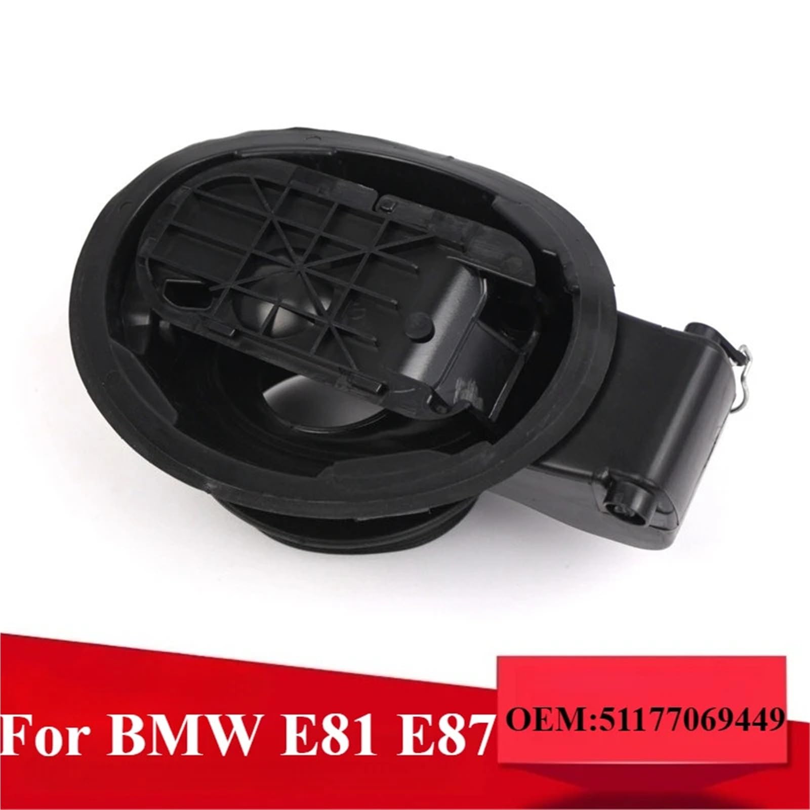 Tapón del tanque de combustible Embellecedor tapa depósito de combustible para BMW Serie 1 E87 E81 (2004-2012), repuesto de carcasa exterior de puerta de combustible 51177069449